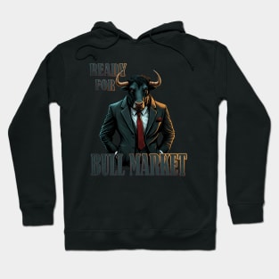 Suited Up & Bullish. Broker Bull ready for the Bull Market Hoodie